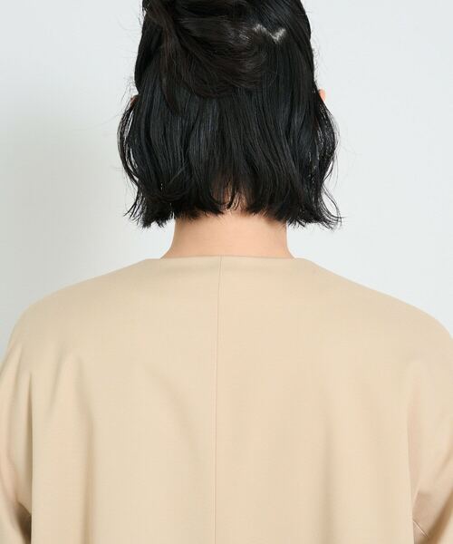 conges payes ADIEU TRISTESSE（コンジェ ペイエ アデュートリステス）の「ノーカラーハーフコート（その他アウター・レディース・ブラック/ベージュ・38）」の19枚目の写真