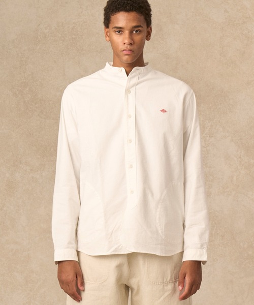 DANTON ホワイトシャツ MEN'S OXFORD BAND COLLAR SHIRT PLAIN（シャツ/ブラウス