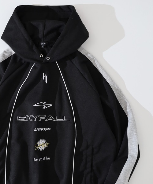 RE730(アールイーセブンサーティー)の「Piping pullover hoodie / パイピングプルオーバーパーカー unisex(パーカー・メンズ・ネイビー/グレー/ブラック・XL/L/M)」の1枚目の写真