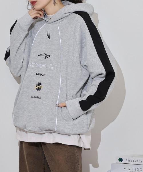 RE730(アールイーセブンサーティー)の「Piping pullover hoodie / パイピングプルオーバーパーカー unisex(パーカー・メンズ・ネイビー/グレー/ブラック・XL/L/M)」の20枚目の写真