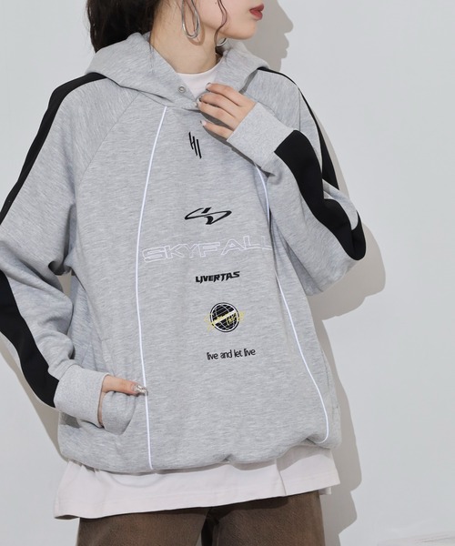 RE730(アールイーセブンサーティー)の「Piping pullover hoodie / パイピングプルオーバーパーカー unisex(パーカー・メンズ・ネイビー/グレー/ブラック・XL/L/M)」の18枚目の写真