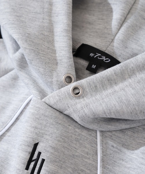 RE730(アールイーセブンサーティー)の「Piping pullover hoodie / パイピングプルオーバーパーカー unisex(パーカー・メンズ・ネイビー/グレー/ブラック・XL/L/M)」の6枚目の写真