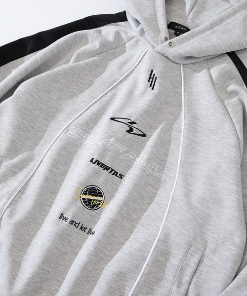 RE730(アールイーセブンサーティー)の「Piping pullover hoodie / パイピングプルオーバーパーカー unisex(パーカー・メンズ・ネイビー/グレー/ブラック・XL/L/M)」の5枚目の写真