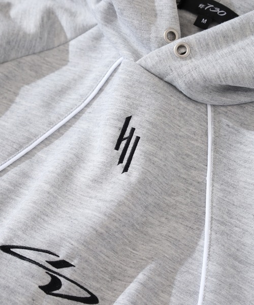 RE730(アールイーセブンサーティー)の「Piping pullover hoodie / パイピングプルオーバーパーカー unisex(パーカー・メンズ・ネイビー/グレー/ブラック・XL/L/M)」の8枚目の写真