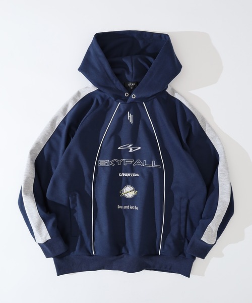 RE730(アールイーセブンサーティー)の「Piping pullover hoodie / パイピングプルオーバーパーカー unisex(パーカー・メンズ・ネイビー/グレー/ブラック・XL/L/M)」の17枚目の写真