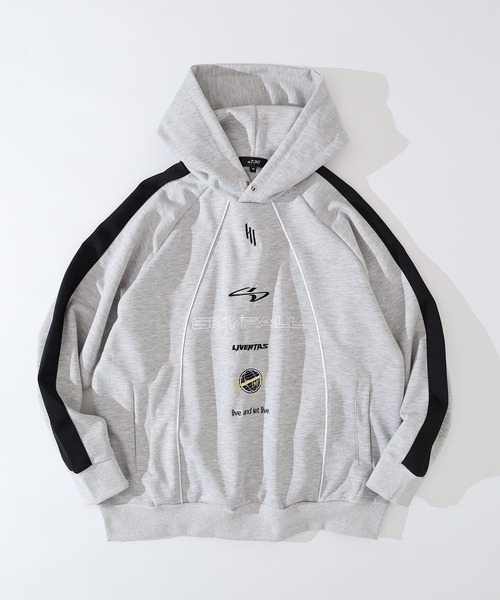 RE730(アールイーセブンサーティー)の「Piping pullover hoodie / パイピングプルオーバーパーカー unisex(パーカー・メンズ・ネイビー/グレー/ブラック・XL/L/M)」の4枚目の写真