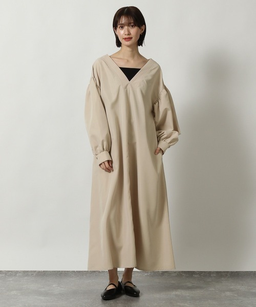 LAKOLE（ラコレ）の「袖ボリューム長袖ワンピース / 322153（ワンピース・レディース・ベージュ/ブルーグレー/ブラック・FREE）」の3枚目の写真