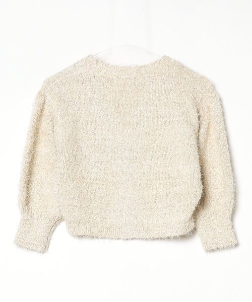 ROSE BUD(ローズバッド)の「(CREOLME)LAME FEATHER KNIT CARDIGAN(カーディガン/ボレロ・レディース・ブラック/ホワイト・ONE SIZE)」の11枚目の写真