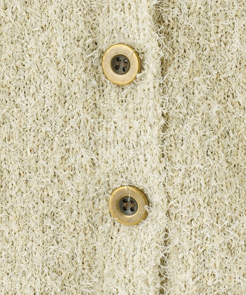 ROSE BUD(ローズバッド)の「(CREOLME)LAME FEATHER KNIT CARDIGAN(カーディガン/ボレロ・レディース・ブラック/ホワイト・ONE SIZE)」の6枚目の写真