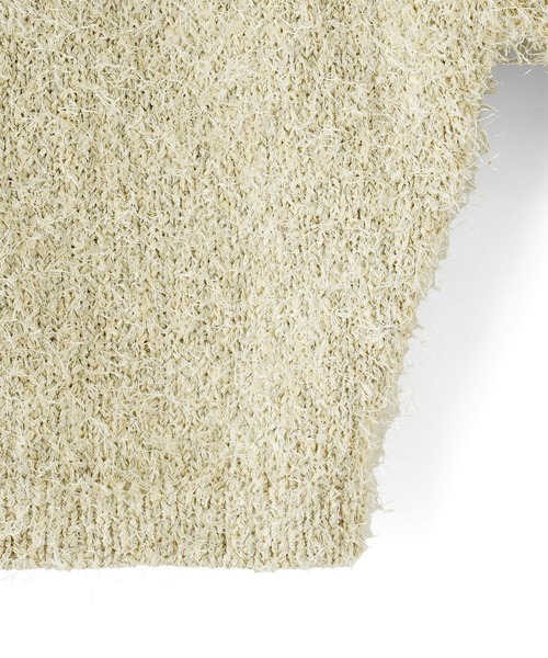 ROSE BUD(ローズバッド)の「(CREOLME)LAME FEATHER KNIT CARDIGAN(カーディガン/ボレロ・レディース・ブラック/ホワイト・ONE SIZE)」の8枚目の写真