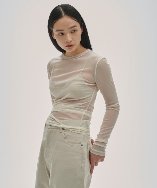 Asymmetry Mesh Tops（Tシャツ/カットソー）｜TODAYFUL（トゥデイフル