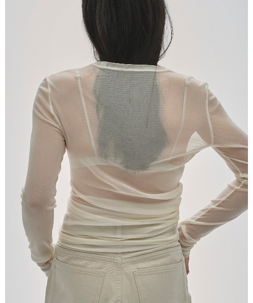 Asymmetry Mesh Tops（Tシャツ/カットソー）｜TODAYFUL