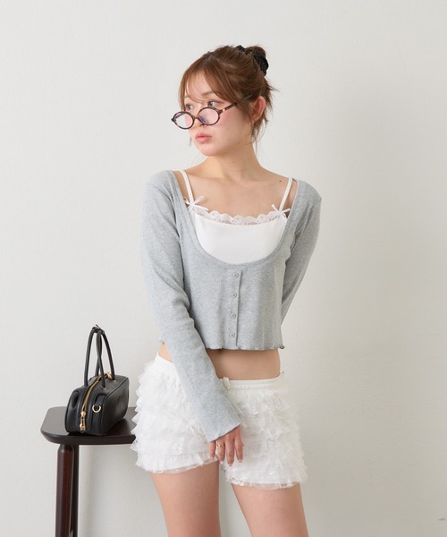 RAY CASSIN（レイカズン）の「キャミセットチビロングTシャツ（Tシャツ/カットソー・レディース・グレー/ブルー系その他2/ネイビー/ホワイト系その他2・FREE）」の22枚目の写真