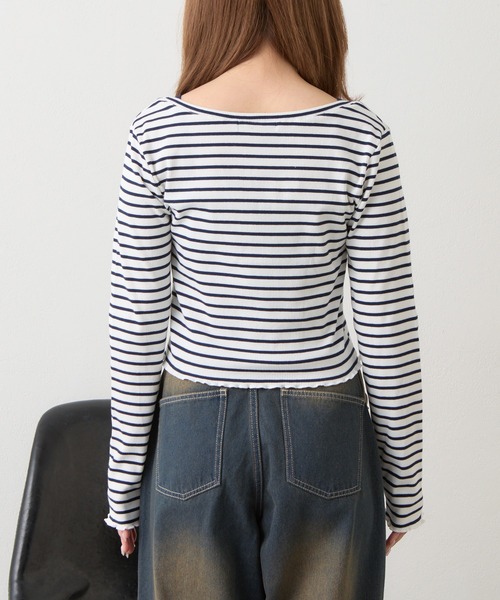 RAY CASSIN（レイカズン）の「キャミセットチビロングTシャツ（Tシャツ/カットソー・レディース・グレー/ブルー系その他2/ネイビー/ホワイト系その他2・FREE）」の14枚目の写真