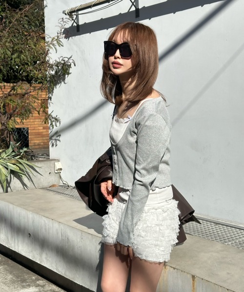 RAY CASSIN（レイカズン）の「キャミセットチビロングTシャツ（Tシャツ/カットソー・レディース・グレー/ブルー系その他2/ネイビー/ホワイト系その他2・FREE）」の17枚目の写真