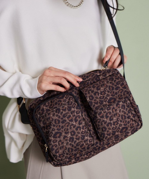 BARNYARDSTORM（バンヤードストーム）の「BARNYARDSTORM / キレイめスクエアショルダー【WEB限定】（ショルダーバッグ・レディース・レオパード/ブラック・FREE）」の6枚目の写真