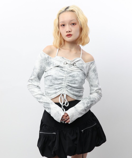 SPIRALGIRL(スパイラルガール)の「ビット付きギャザートップス(Tシャツ/カットソー・レディース・イエロー系/ピンク系/ホワイト系・FREE)」の18枚目の写真