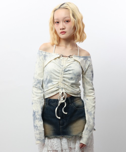 SPIRALGIRL(スパイラルガール)の「ビット付きギャザートップス(Tシャツ/カットソー・レディース・イエロー系/ピンク系/ホワイト系・FREE)」の19枚目の写真