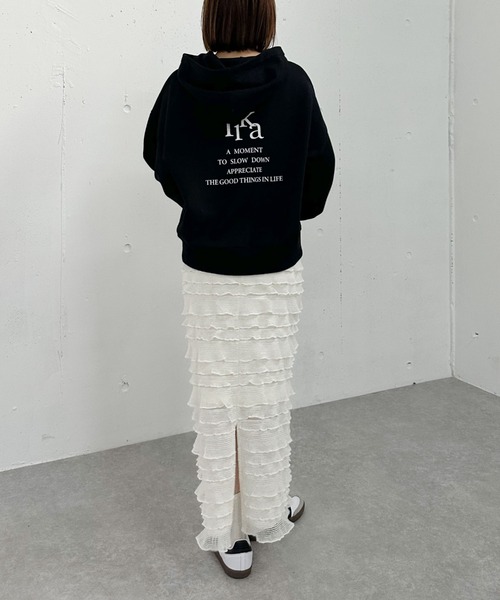 archives（アルシーヴ）の「フリルメッシュタイトスカート（スカート・レディース・オフホワイト/ブラック・MEDIUM）」の18枚目の写真