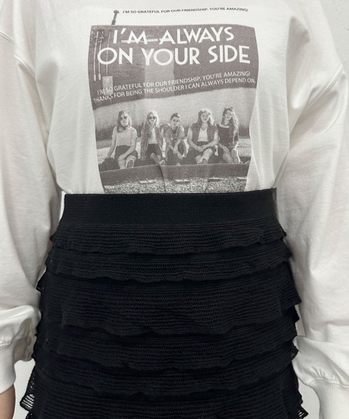 archives（アルシーヴ）の「フリルメッシュタイトスカート（スカート・レディース・オフホワイト/ブラック・MEDIUM）」の22枚目の写真