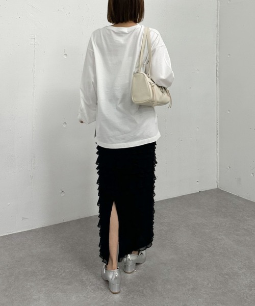 archives（アルシーヴ）の「フリルメッシュタイトスカート（スカート・レディース・オフホワイト/ブラック・MEDIUM）」の10枚目の写真