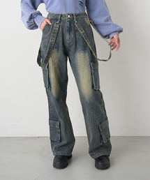 Mi-je（ミジェ）の「デニムカーゴパンツ【韓国ファッション】（デニムパンツ）」