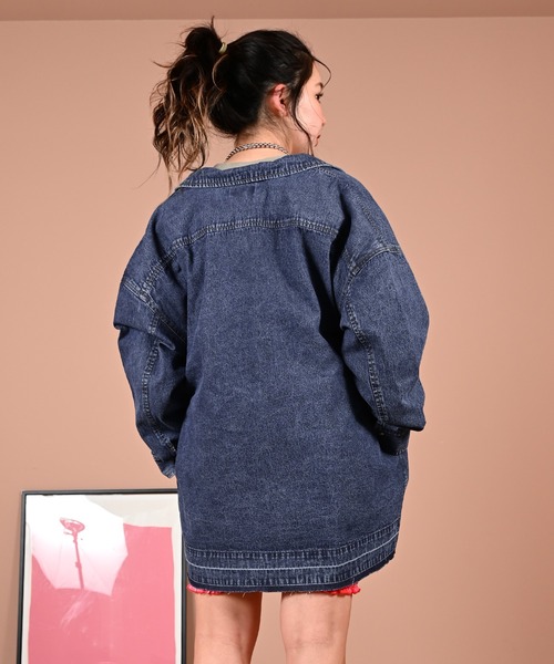 MARKEY'S(マーキーズ)の「デニムウエスタンシャツジャケット/おとな(デニムジャケット・レディース・ブラック/ブルー・160cm)」の10枚目の写真