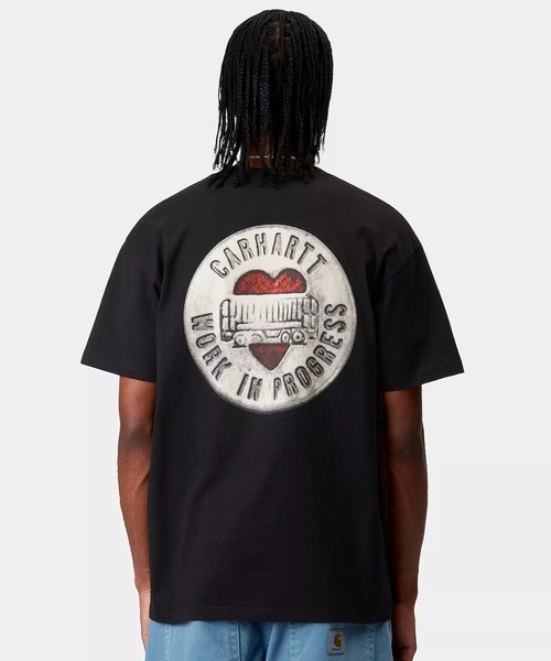 Carhartt WIP(カーハートダブリューアイピー)の「Carhartt WIP/カーハートダブリューアイピー 半袖Tシャツ バックプリント S/S BUTTON T-SHIRT I034658(Tシャツ/カットソー・メンズ・ブラック/ブラウン/ホワイト/ブルー・M/XL/L)」の2枚目の写真