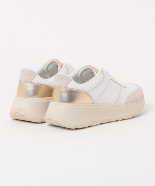 fitflop（フィットフロップ）の「F-MODE LEATHER/SUEDE/METALLIC FLATFORM SNEAKERS（スニーカー・レディース・ホワイト×シルバー/ホワイト×ゴールド・US6/US7/US8/US5.5/US6.5/US7.5/US5）」の3枚目の写真