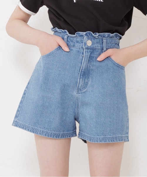 PINKHUNT(ピンクハント)の「PINKHUNT ピンクハント ハートプリント デニムショートパンツ 0533K(デニムパンツ・キッズ・ブラック/ブルー・140cm/150cm/120cm/130cm/160cm)」の1枚目の写真