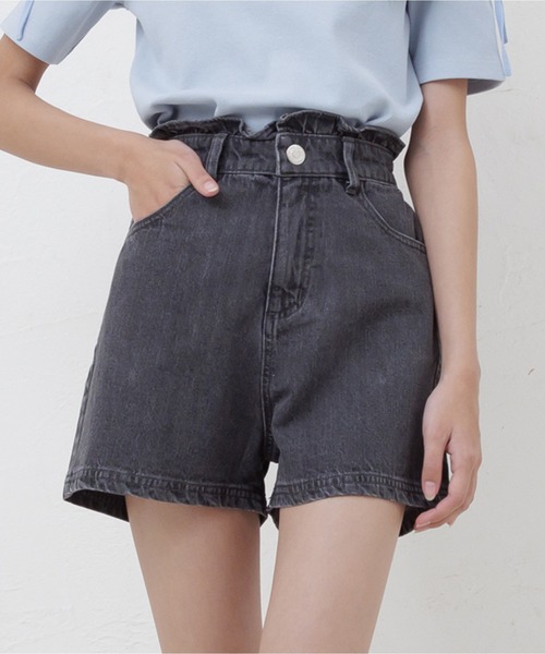 PINKHUNT(ピンクハント)の「PINKHUNT ピンクハント ハートプリント デニムショートパンツ 0533K(デニムパンツ・キッズ・ブラック/ブルー・140cm/150cm/120cm/130cm/160cm)」の2枚目の写真