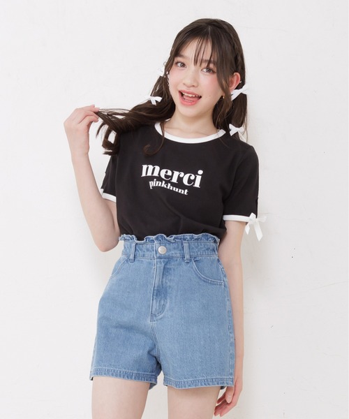 PINKHUNT(ピンクハント)の「PINKHUNT ピンクハント ハートプリント デニムショートパンツ 0533K(デニムパンツ・キッズ・ブラック/ブルー・140cm/150cm/120cm/130cm/160cm)」の10枚目の写真