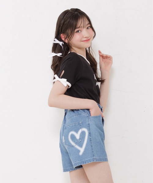PINKHUNT(ピンクハント)の「PINKHUNT ピンクハント ハートプリント デニムショートパンツ 0533K(デニムパンツ・キッズ・ブラック/ブルー・140cm/150cm/120cm/130cm/160cm)」の11枚目の写真