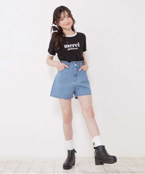 PINKHUNT(ピンクハント)の「PINKHUNT ピンクハント ハートプリント デニムショートパンツ 0533K(デニムパンツ・キッズ・ブラック/ブルー・140cm/150cm/120cm/130cm/160cm)」の12枚目の写真