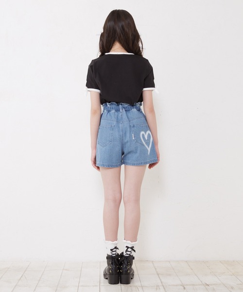 PINKHUNT(ピンクハント)の「PINKHUNT ピンクハント ハートプリント デニムショートパンツ 0533K(デニムパンツ・キッズ・ブラック/ブルー・140cm/150cm/120cm/130cm/160cm)」の13枚目の写真