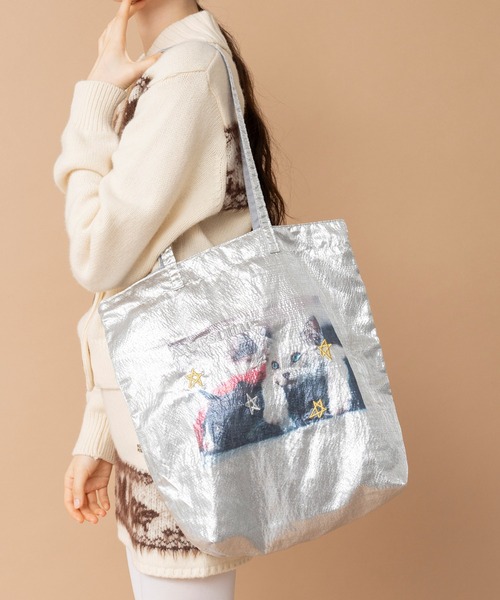 CONTROL FREAK / CTFK(コントロールフリーク)の「Casselini(キャセリーニ)キャットプリント刺繍トート(トートバッグ・レディース・ブラック/ゴールド/シルバー・FREE)」の19枚目の写真