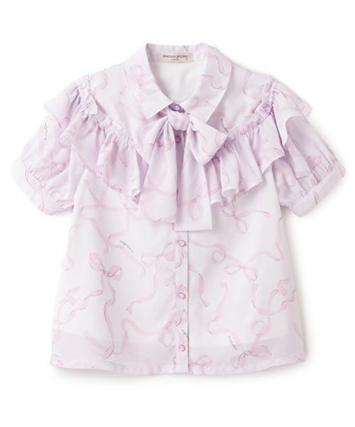 mezzo piano Junior(メゾピアノジュニア)の「【ニコ☆プチ・Cuugal掲載】リボン柄ボウタイつきフリルブラウス(シャツ/ブラウス・キッズ・ライトピンク/ライトブルー・M:150cm/L:160cm/S:140cm)」の13枚目の写真