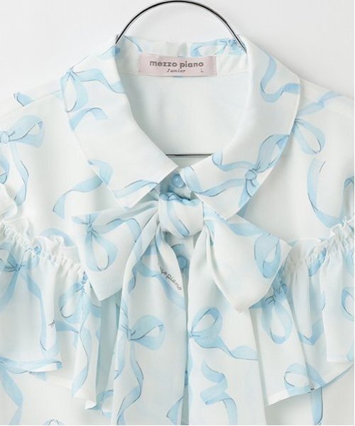 mezzo piano Junior(メゾピアノジュニア)の「【ニコ☆プチ・Cuugal掲載】リボン柄ボウタイつきフリルブラウス(シャツ/ブラウス・キッズ・ライトピンク/ライトブルー・M:150cm/L:160cm/S:140cm)」の16枚目の写真