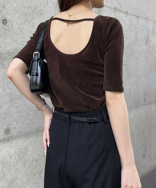 超人気高品質 セール】バックオープンカットソー（Tシャツ/カットソー トップス