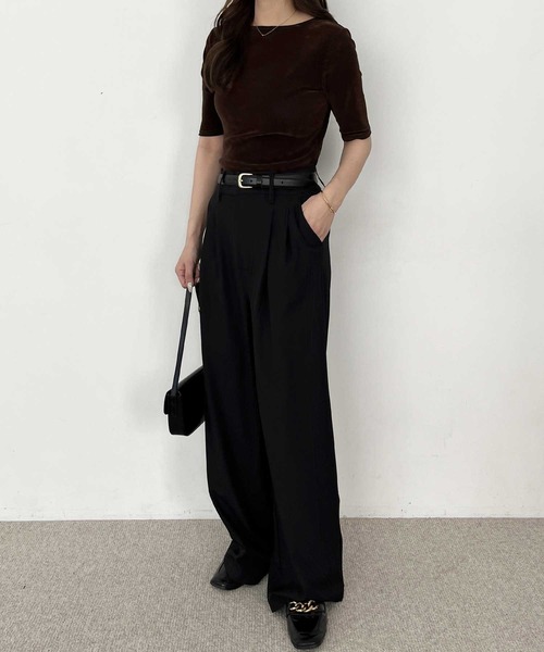 nelliy.（ネルリー）の「バックオープンカットソー（Tシャツ/カットソー・レディース・ブラウン/グレー/ブラック・LARGE/MEDIUM）」の5枚目の写真