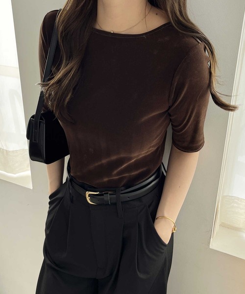 nelliy.（ネルリー）の「バックオープンカットソー（Tシャツ/カットソー・レディース・ブラウン/グレー/ブラック・LARGE/MEDIUM）」の13枚目の写真