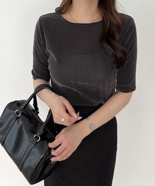 nelliy.（ネルリー）の「バックオープンカットソー（Tシャツ/カットソー・レディース・ブラウン/グレー/ブラック・LARGE/MEDIUM）」の15枚目の写真