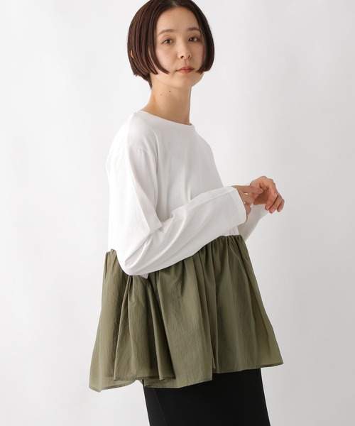LEPSIM(レプシィム)の「ペプラムドッキングプルオーバー 311863(Tシャツ/カットソー・レディース・チャコールグレー/オフホワイト/イエロー・FREE)」の19枚目の写真