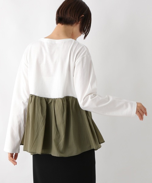 LEPSIM(レプシィム)の「ペプラムドッキングプルオーバー 311863(Tシャツ/カットソー・レディース・チャコールグレー/オフホワイト/イエロー・FREE)」の20枚目の写真