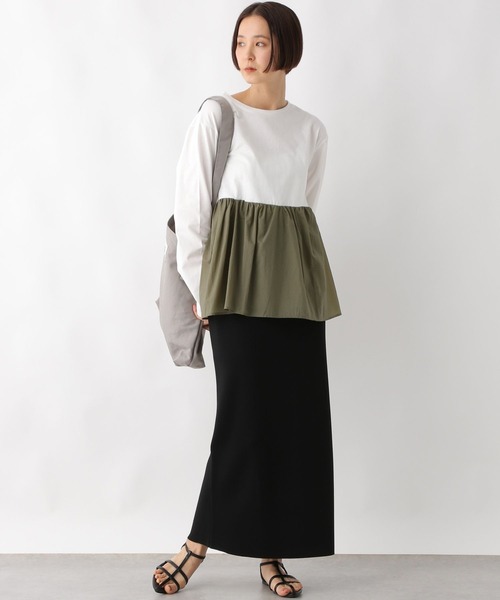 LEPSIM(レプシィム)の「ペプラムドッキングプルオーバー 311863(Tシャツ/カットソー・レディース・チャコールグレー/オフホワイト/イエロー・FREE)」の16枚目の写真