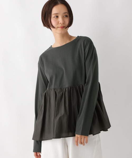 LEPSIM(レプシィム)の「ペプラムドッキングプルオーバー 311863(Tシャツ/カットソー・レディース・チャコールグレー/オフホワイト/イエロー・FREE)」の17枚目の写真