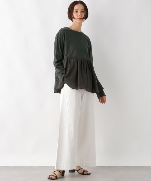 LEPSIM(レプシィム)の「ペプラムドッキングプルオーバー 311863(Tシャツ/カットソー・レディース・チャコールグレー/オフホワイト/イエロー・FREE)」の8枚目の写真