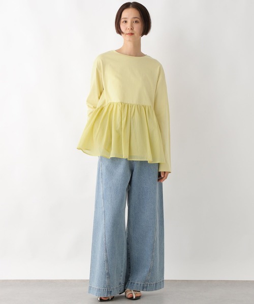 LEPSIM(レプシィム)の「ペプラムドッキングプルオーバー 311863(Tシャツ/カットソー・レディース・チャコールグレー/オフホワイト/イエロー・FREE)」の13枚目の写真