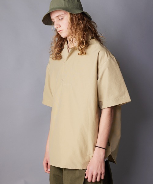rehacer(レアセル)の「rehacer : Joint Placket S/S Shirt / ジョイント プラケット ショートスリーブ シャツ(シャツ/ブラウス・メンズ・ベージュ/ネイビー・SMALL/X-LARGE/LARGE/MEDIUM)」の5枚目の写真