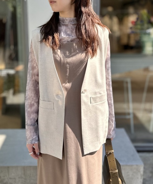 LOVELESS（ラブレス）の「マーブルプリントシアートップス（Tシャツ/カットソー・レディース・ピンク系その他2/ネイビー/ライトグレー/ブラック・36）」の6枚目の写真